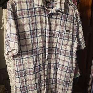 Eddie Bauer Blue and Red Plaid Casual Shirt